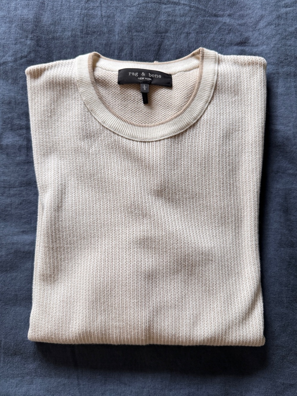 Rag & Bone Men’s Cream Crewneck Sweater (L)